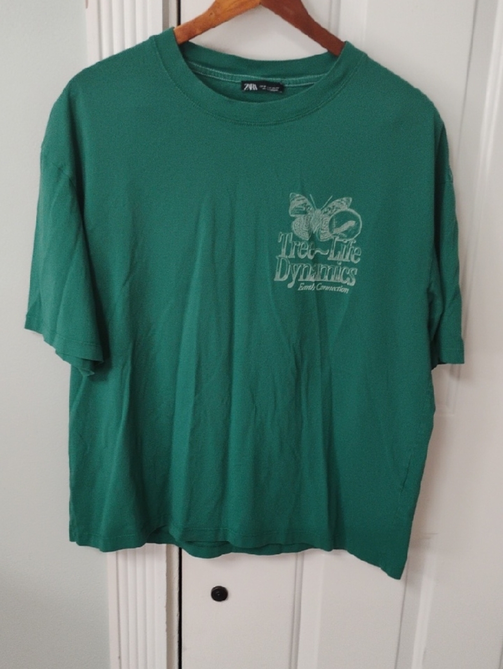 Zara Teal Green Short-Sleeve Graphic Tee